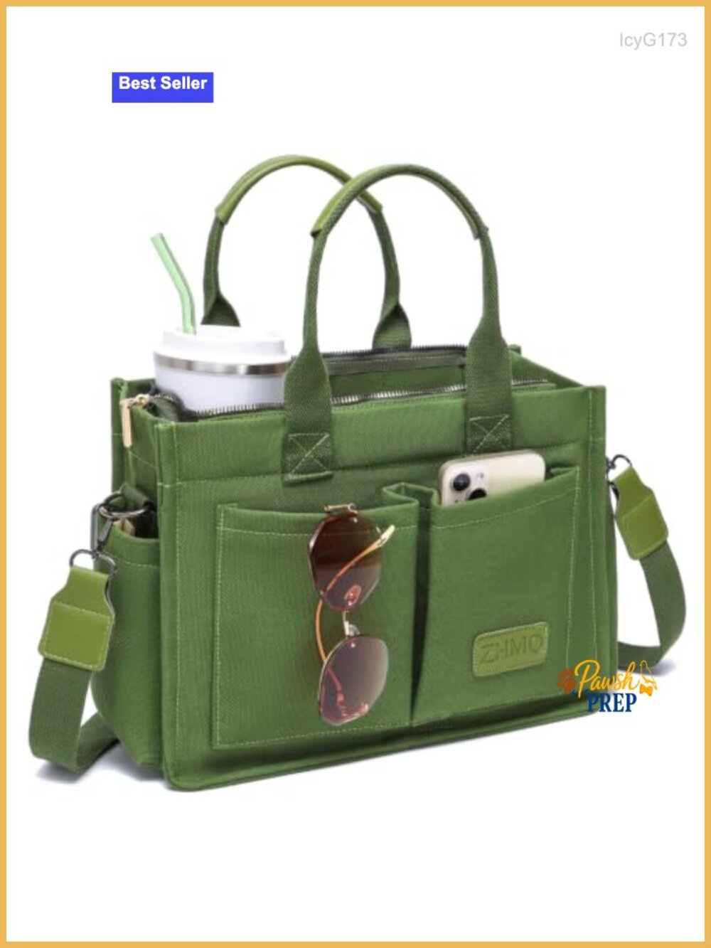 Canvas Tote Bag for Women, Large Work Laptop Crossbody Shoulder Bag with